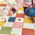 jinchan 4ft Macy Round Rug for Kids Room Modern Colorful Checkered Diamond Nursery Rug Indoor Washable Soft Non Slip