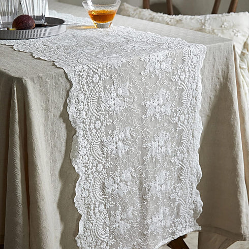 Insparkle Living 36"-Vintage Short Lace Table Runner Small Lace Runners Doilies Dresser Scarf for Bedroom, End Table