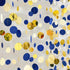 46 Ft Navy Blue and Gold Circle Dots Garland, Royal Blue Hanging Paper Polka Dot Streamer for Party Decorations