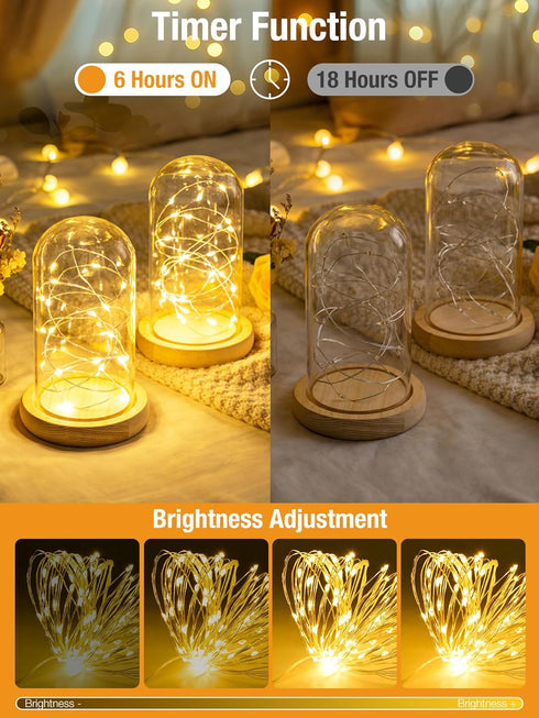 8 16.4 50 Dimmable btfarm Fairy Lights Battery Operated with Timer Modes, FT LED Silver Wire Twinkle String Lights