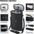 2 Bottle Leakproof Wine Cooler Bag, Insulated Padded Tote Carrier with Handle and Adjustable Strap, Black