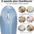 Hamilton Beach 6-Speed Electric Hand Mixer with Whisk, Dough Hooks, Easy Clean Beaters, 275 Watts, Blue