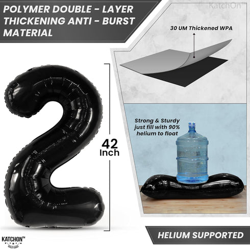 KatchOn Huge Black 2025 Balloons Number, 42 Inch Graduation Balloons, Foil Decorations for Class of 2025