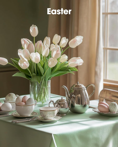 20 Pack, 54 108 Inch Pureegg Plastic Table Cloth Disposable x Table Cloths, Easter Party, Decorative Tablecloths