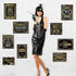 LINGXIU 9 Pieces Roaring 20s Party Decorations, Black and Gold Retro Jazz Wall Signs Kit for 1920s Speakeasy
