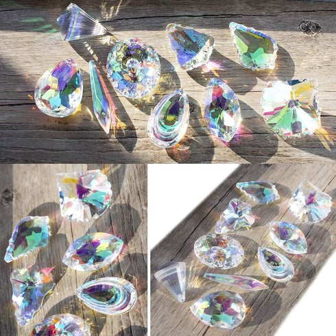 10pcs H&D HYALINE & DORA Coloful Crystal Chandelier Lamp Lighting Drops Pendants Prisms Hanging Glass Prisms Parts