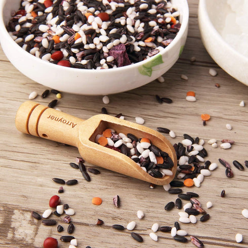 Arroyner 30 PCS Mini Wooden Spoon Set, Mini Bamboo Spoons for Bath Salts, Spices, Cooking