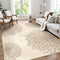 WITSHOCK 5x7 Area Rugs for Living Room: Beige Floral Washable Rugs for