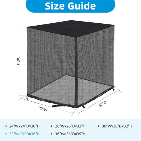 Qualward Full Mesh Central Air Conditioner Cover with Detachable Waterproof Top, 32×32×36 Inch
