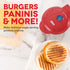 DASH Mini Maker Portable Grill Machine + Panini Press for Gourmet Burgers, Sandwiches, and Snacks - Red