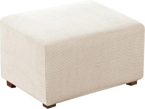 Flamingo P Ottoman Cover - Extra Large Folding Storage Stool Protector, Soft Rectangle Slipcover, Biscotti Beige