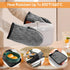 Kitchen Oven Mitts Set of 4, Non-Slip Cotton, Heat Resistant & Machine-Washable, Includes Long Mit, Mini Mitts & Pot