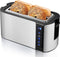 Elite Gourmet ECT5322 Long Slot 4 Slice Toaster, Countdown Timer, Bagel Function, Stainless Steel