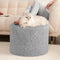 Hansleep Round Stuffed Pouf Ottoman 17 x 14, Foam Filled Faux Fur