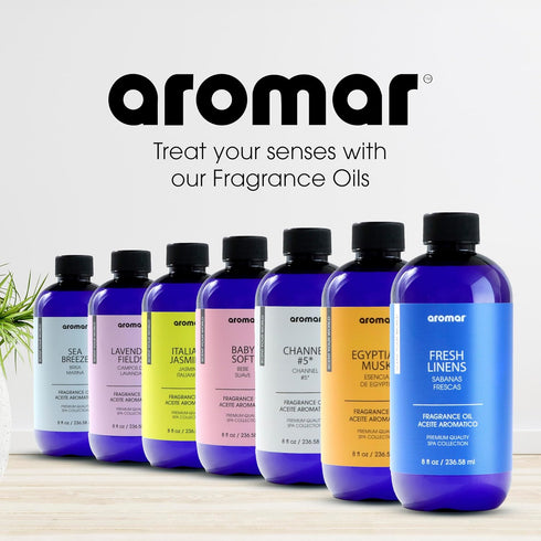 8oz AROMAR Premium Fragrance Oil, Long-Lasting, Refreshing Uplifting Aroma for Aromatherapy, Relaxation & Household
