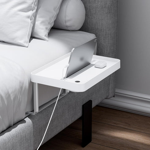 KIWIFOTOS Raised Bedside Shelf for Bed Tray Table Under Mattress for Box Spring Plate Platform Bed Nightstand Shelf