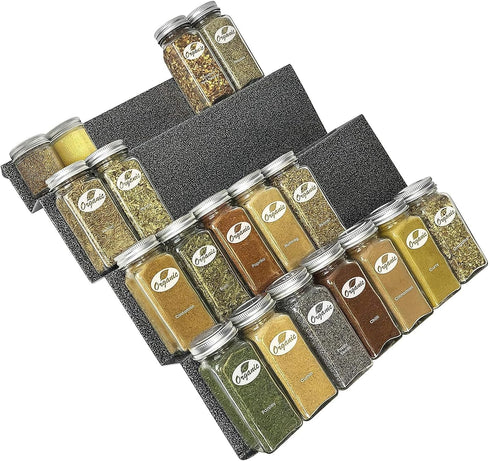 LYNK PROFESSIONAL Spice Drawer Organizer - Heavy Gauge Steel 4 Tier Rack