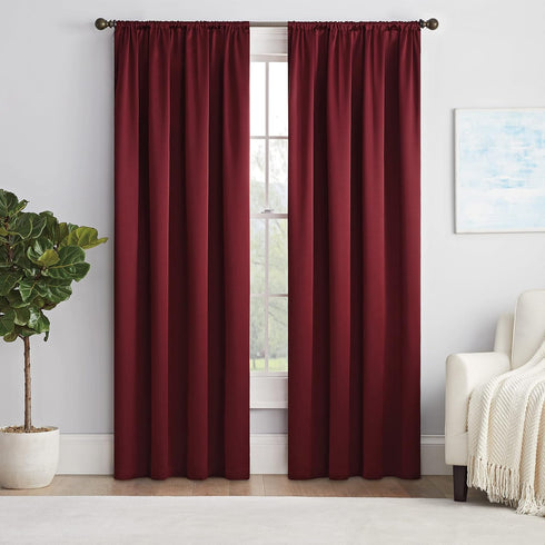 ECLIPSE Solid Thermapanel Room Darkening Curtain, 1 Panel, 54" x 84", Merlot