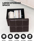16.5"x12.6"x12.6" B FSOBEIIALEO Folding Storage Ottoman Cube, Faux Leather Footrest Seat Coffee Table, Brown