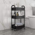 3-Tier Rolling Utility Cart - Black with Caster Wheels