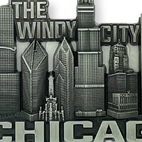 Chicago Souvenir Magnet, Windy City Skyline Decoration, Durable Refrigerator and Office Magnetic Decal