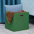 Grass Green Cube Storage Bins 11×11 Linen Foldable Box Set of 4, Large Capacity Collapsible Organization Basket for