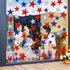 Whaline 96Pcs Glitter Stars Window Clings, Patriotic Blue Red White Stickers for 4th of July Party Supplies