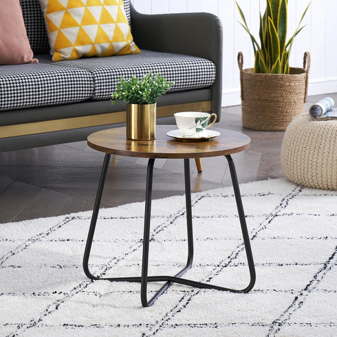 VECELO Small Round Anti-Rust Outdoor Snack Table