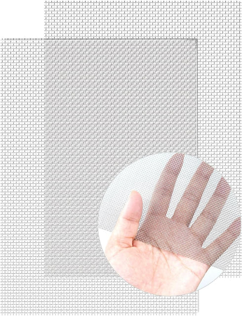 2 Pack Wire Mesh Screen 13.4'' x 9.5'', 304 Stainless Steel Mesh for Air Vent, Prevent Mice, Bugs, Easy to Cut