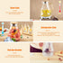 Set (68 oz) 4 1 DUJUST Glass Pitcher with Cups & Tray, Elegant Diamond Design Water Pitcher with Handle, High