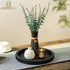 12" Hanobe Decorative Tray for Coffee Table: Black Round Centerpiece Tray for Home Decor - Wood Modern Farmhouse Decor