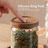 300ML Clear Glass Storage Canister Holder with Airtight Wood Lid, Modern Decorative Small Jar for Coffee, Spice