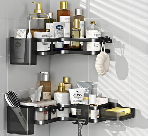 AESTHELIV Adhesive Corner Shower Caddy Hanging - 6 Pack Rustproof Stainless Steel Corner