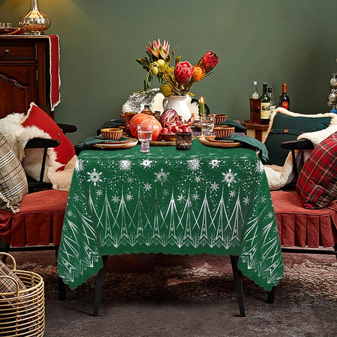 60 120 Inch LUSHVIDA Christmas Tablecloth, x Rectangle Table Cloth Washable Water Resistance Decorative Microfiber