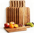 6 Packs Acacia Wood Cutting Board with Handles,15.8x7.7 Inch Wooden Kitchen Cutting