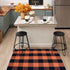 Cotton Orange and Black Plaid Rug - 27.5''x43'' Hand-Woven Washable Decorative Mat for Fall Outdoor Entryway