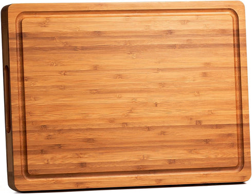 Bamboo Cutting Boards for Kitchen, 1" Extra Thick Butcher Block, Heavy Duty Wooden Chopping Block