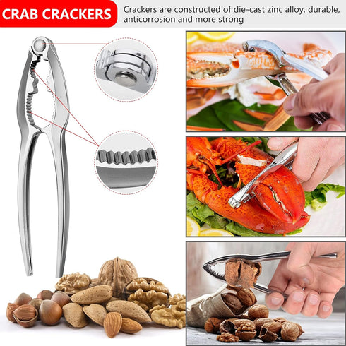 Seafood Tools Set, 17 Piece Includes 4 Crab Crackers, 4 Seafood Forks, 4 Lobster Crackers, Storage Bag