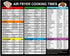 Air Fryer Accessories Cook Times, Magnetic Cheat Sheet for Cooking and Frying (Black)
