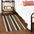 Black and Khaki Striped Rugs 2.3'x3.6', Washable Hand Woven Front Door Rug, Reversible Outdoor Welcome Mat