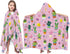 JOPJOLIW Cactus Hooded Towel for Kids 30" x 50", Cute Dancing Cactus Print