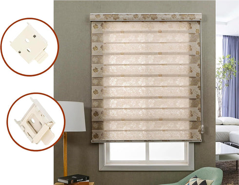Mountings Brackets Universal Roller Shade Hardware Roller Shade Brackets Outside Mount Blinds Aluminum Cordless Bracket for Indoor/Outdoor Roller Blind Replacement Accessory (1, Beige)