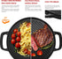 GGC Cast Iron Reversible Griddle, 12 Inch Griddle Pan for Stove Tops, Double-sided Baking Flat and Ribbed
