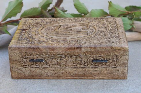 Egyptian Eye of Horus Hand Carved Jewelry Trinket Keepsake Box (Large)