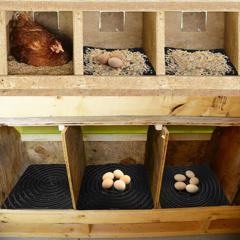 6 Pack 13 12 inch, Washable Chicken Nesting Pads, x Black, Solid, Anti-Slip, Injection Molded Polypropylene, Suitable