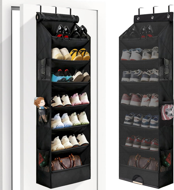 7 Tier Over The Door Shoe Organizer, Hanging Shoe Rack for Closet