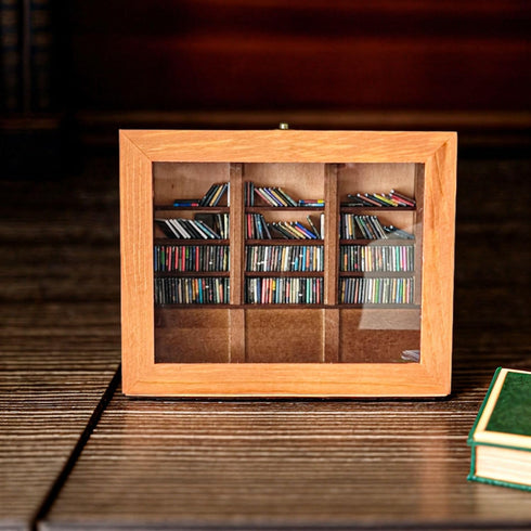 200 9.84 7.87 Inches Anxiety Bookshelf with Unique Miniature Books - x - Creative Display and Relaxation Decor, Shake