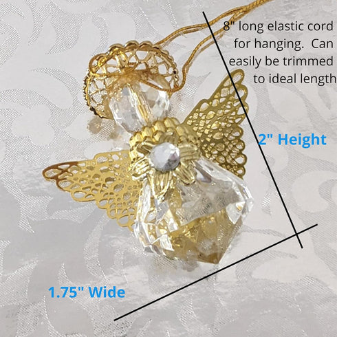 Angel Ornaments for Christmas Tree, Hanging Ornaments, Clear - Pack of 12