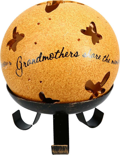 Pavilion Comfort Candles - Grandmother - Butterfly Pierced Round, 5-1/2-Inch, Includes Tea Light Candle and Stand