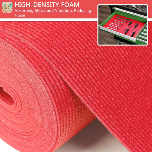 Foam Toolbox Liner, Thickened Durable Pad for Protecting Tools, Garage Chest Mat, Red 3mm Thickness, 16 inch*16 ft